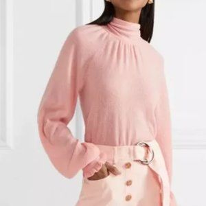 NWOT Clover Ruffled Pussy-Bow Cashmere-Blend